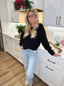 Timeless Black Ribbed Sweater