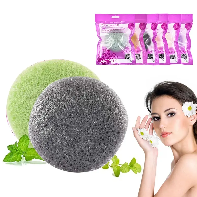 Natural Honey Konjac Root Facial Sponge with Mesh Knot in Konjac - 10g Gentle Exfoliating Face Wash Puff for Hydration & Moisturizing, Biodegradable Plant Fiber Skincare Tool for Sensitive Hypoallergenic Skin, Single Clean Balm Suitable for All Ages