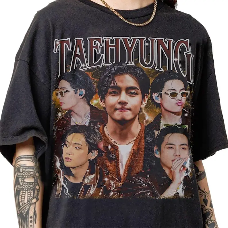 Retro 90s Taehyung T-Shirt, Taehyung V Kpop Music T-shirt, Taehyung V Kpop Fan T-Shirt, Taehyung Bootleg 90s T-Shirt