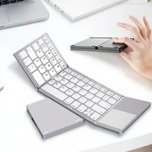 Portable Foldable Wireless Keyboard with Touchpad, Rechargeable Silent Keyboard, Multifunctional USB Rechargeable Keyboard for GameFFSummitSupply7XXUNIVERSE GOODS10
