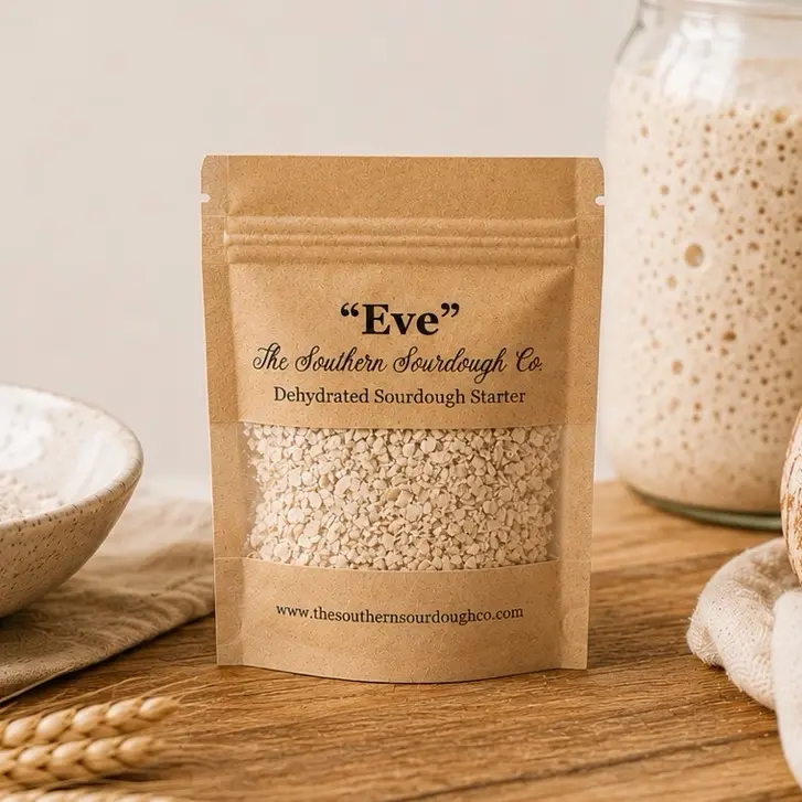 Eve - The Southern Sourdough Co. Organic Dehydrated Sourdough Starter for Sourdough Bread Baking Beginner Friendly Very Robust and Active Bake Within 5 Days