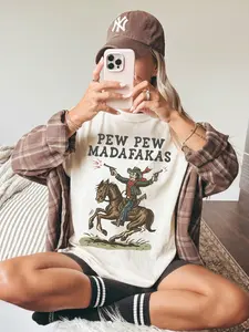 Retro denim comfortable color shirt, fun western gift, retro denim Graphic pattern T-shirt, retro denim sports T-shirt