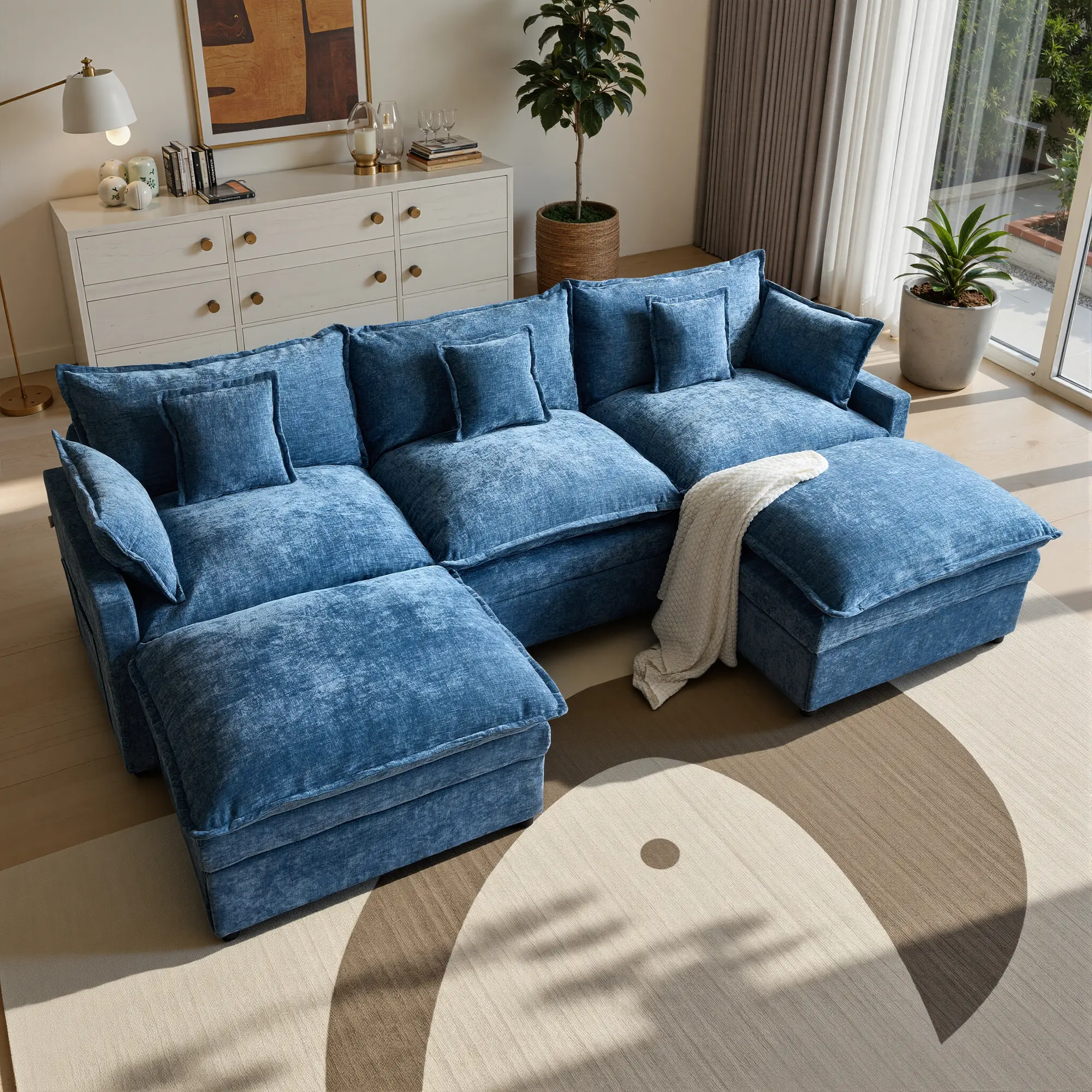 Light Blue 3 Seats