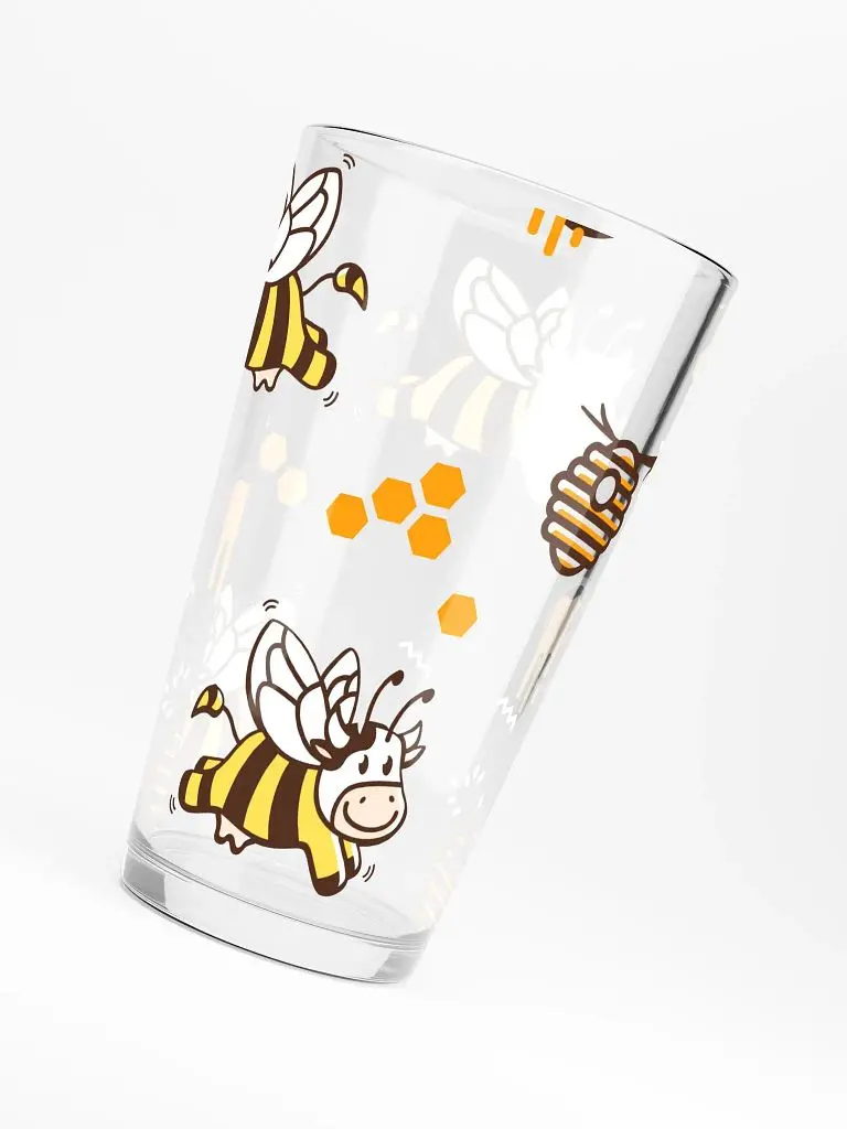 Buzzy Cow Bee Shaker Pint Glass