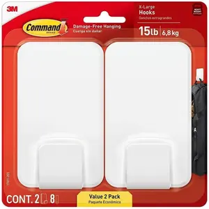 Command 15 Lb XL Heavyweight Wall Hook, Damage Free Hanging Wall Hook