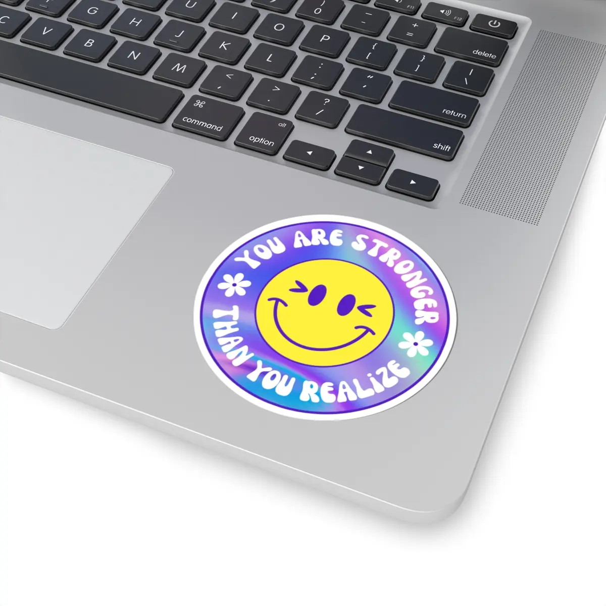 Smiley Face Holographic Vinyl Kiss-Cut Stickers | Mental Health