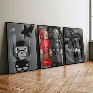 HypeBeas Poster Set, Trendy 3D Wall Art Unframed Poster