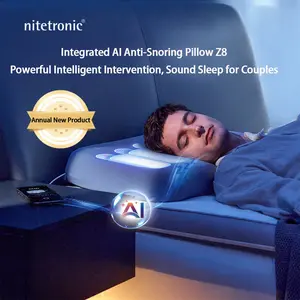 Smart Anti-Snoring Pillow with AI-Powered Snore Detection and  Precise Positioning for Snore-Free Sleep, Adjustable Height, , MEMS Snoring Sensor, and 3-Layer Airbag System