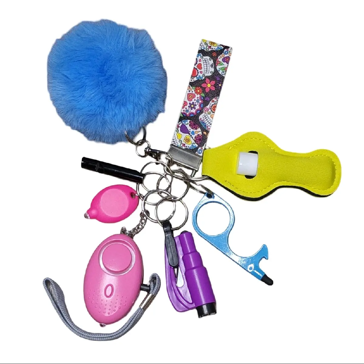 Sugar Skulls  Keychain Safety Kit for Women