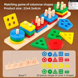Early Education Geometric Shape Recognition Game, Color & Shape Matching Puzzle, Fine Motor Skill Development, Safe Plastic & Wood Materials
