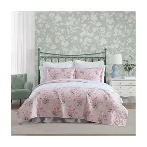 Laura Ashley Veronicas Bouquet Pink Full/QueenQuilt Sham Set