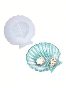 Seashell-Inspired Jewelry Tray Mold, Silicone Epoxy Resin Mold for DIY Crafts, Necklace & Earring Storage, Home Decor, Easy to Use, DIY Jewelry Accessories