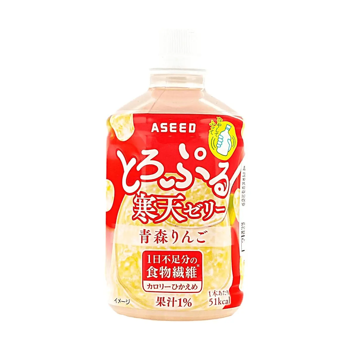 ASEED Japan Apple Jelly Drink - Fun Shakeable Konjac Fruit Beverage, 280ml, Low Calorie, High Fiber, Aomori Apple Flavor