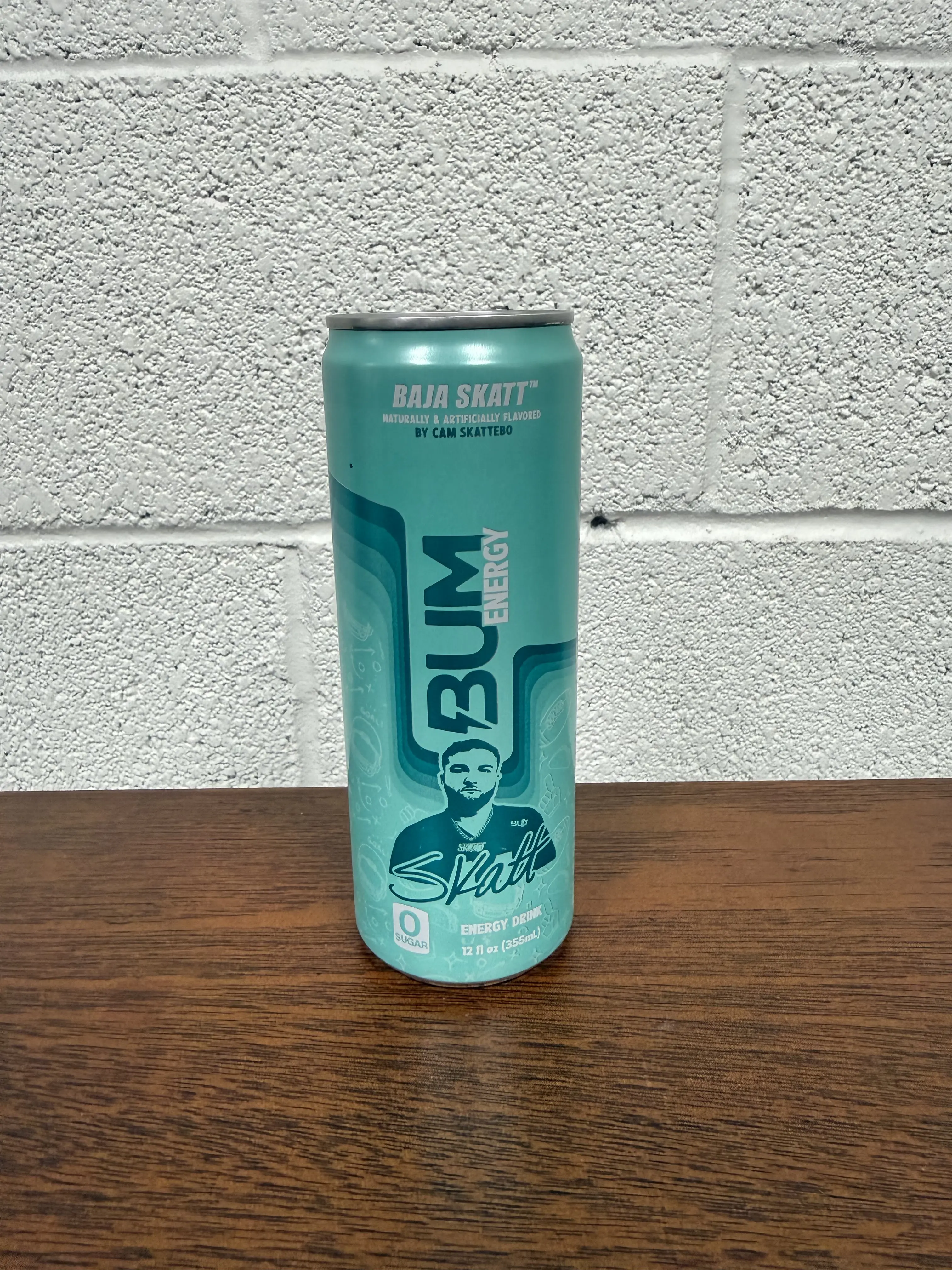BUM Sugar-Free Natural Energy Drink 4-Pack (12 oz Each) - Lightly Carbonated, No Artificial Colors, Natural Caffeine & Citicoline, Low Calories, Raw Nutrition, Youth-Focused Brain Energizing Caffeinated Sports Beverage for Workout Energy & Focus, Brain E