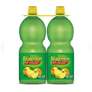ReaLemon 100% Lemon Juice 48 fl. oz. Bottles Pack of 2 Citrus Fruity Iced Powdered Beverage for Daily Hydration