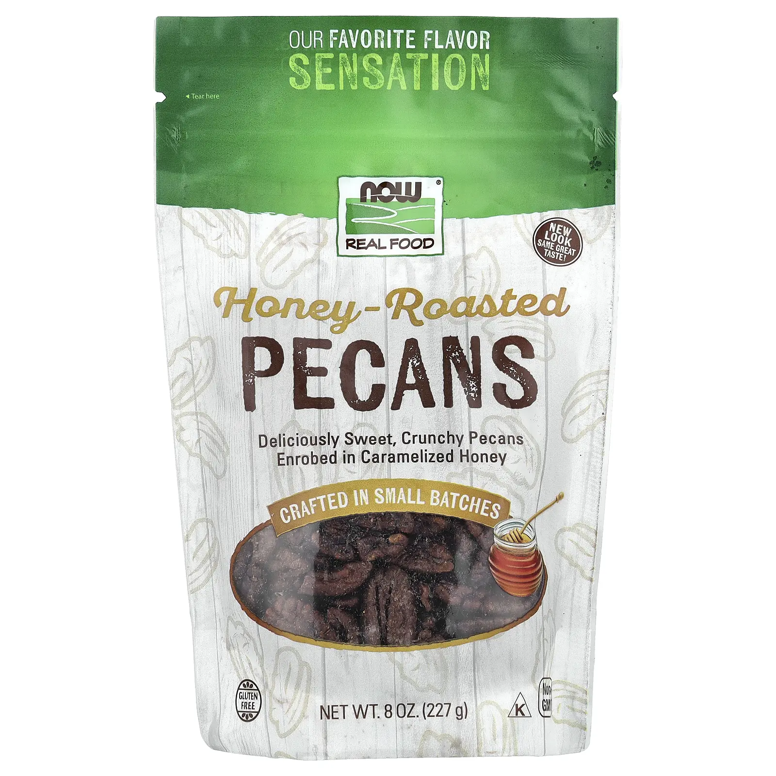 NOW Foods Real Food, Honey Roasted Pecans, 8 oz (227 g)