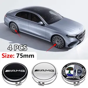 Mercedes-AMG Car Wheel Hub Center Caps, Special Fit Wheel Hub Center Caps for Car Tires, Personalized Modified Replacement Wheel Hub Protection Caps, Car Modified Wheel Hub Accessories, Fit for Mercedes-AMG A45/C63/E63/S63/G63/GLS63/GLE63/CLA45/GLA45
