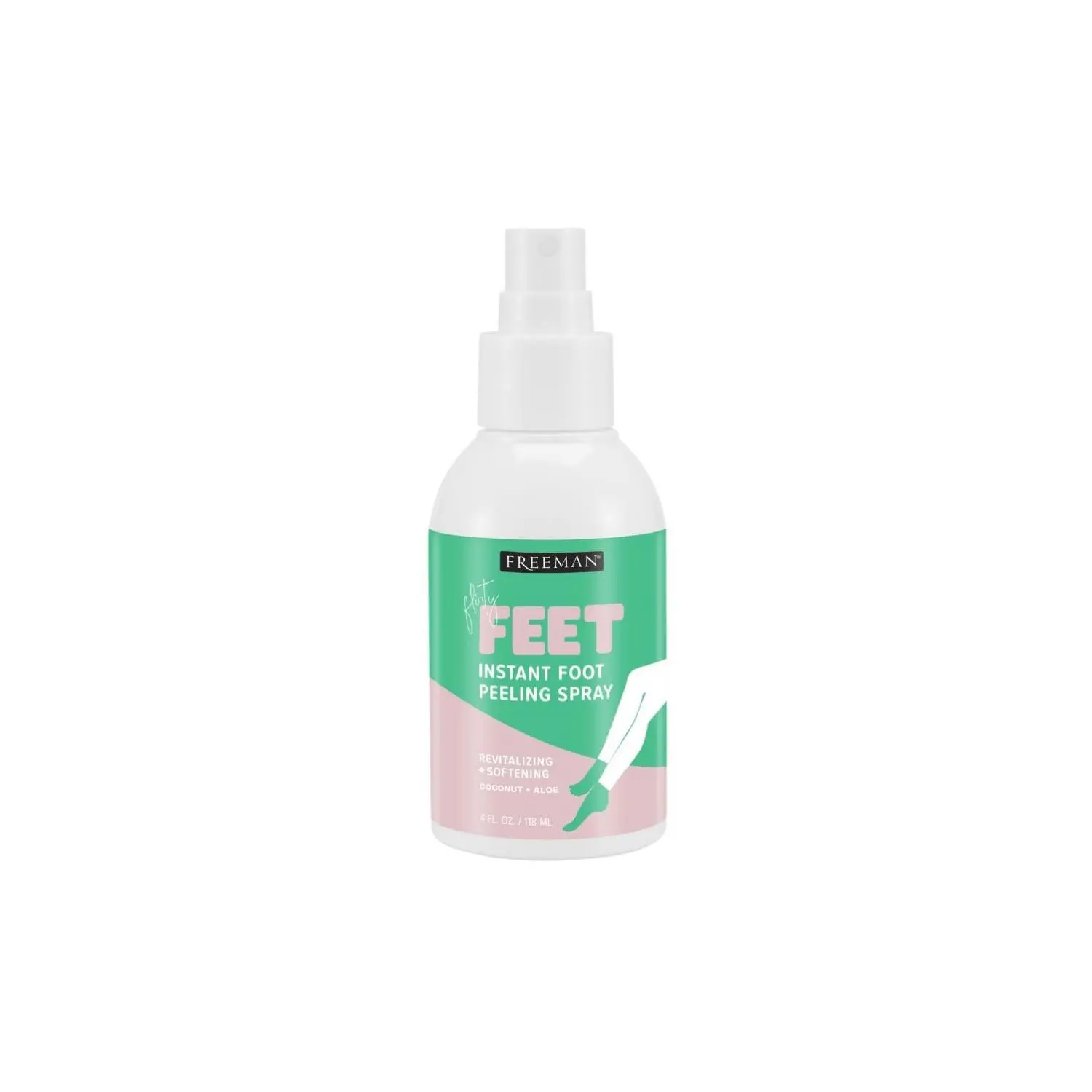 Freeman Flirty Feet Instant Foot Peeling Spray, Exfoliating Foot Mask For Summer, Moisturizing & Smooth Dry, Cracked Heels, Remove Dead Skin Quickly, Cruelty-Free & Vegan, 4 fl.oz./ 118 ml Bottle