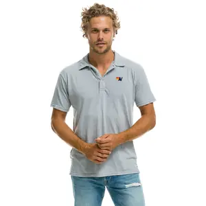 AVIATOR NATION POLO - LIGHT GREY