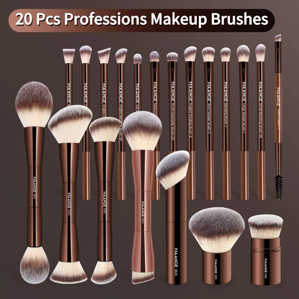 20 Counts Brushes - Coffee Brown