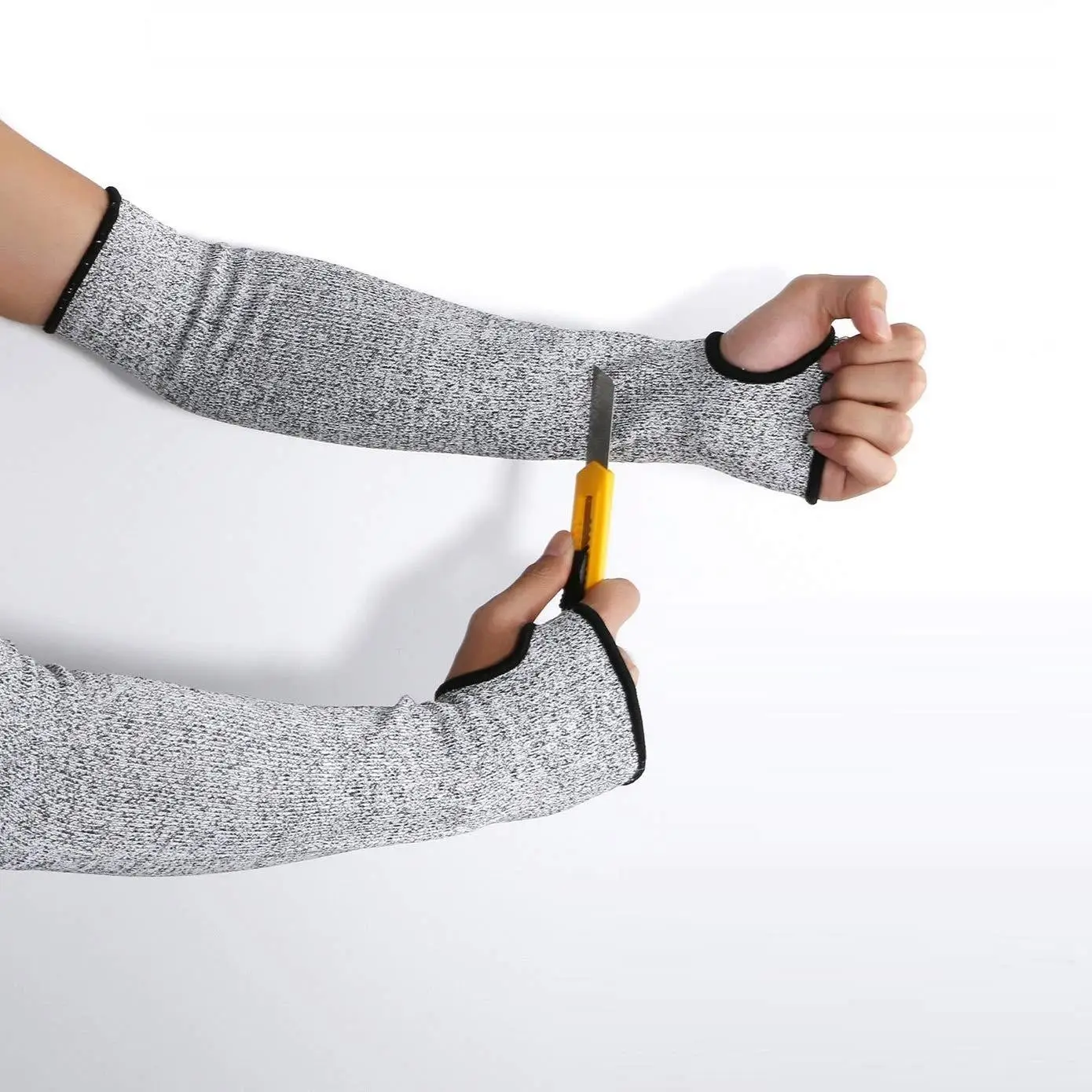 Cut Resistant Arm Sleeves with Thumb Hole, 1 Pair Level 5 Protective Slash Resistant Safety Protective Arm Sleeves, Universal Gardening Gloves for Men