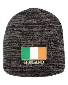 Ireland Flag With Classy Gold Trim Irish Pride Embroidered Knit Beanie Cap