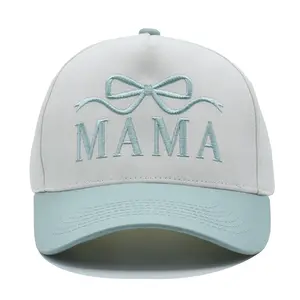 Mama Hat for Women Adjustable Embroidered Two Tone Cotton Baseball Cap with Sun Protection Perfect Mothers Day Birthday Gift