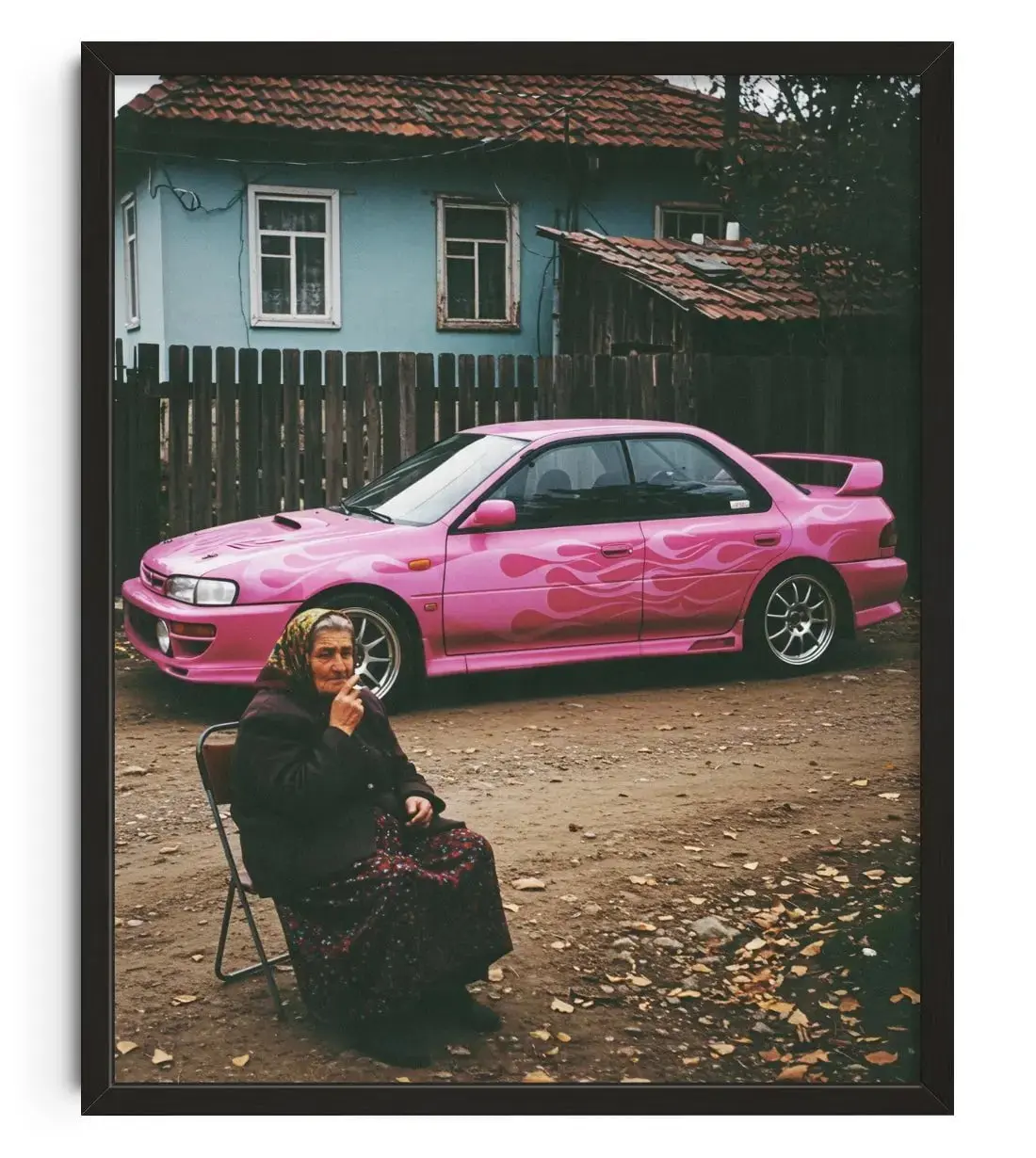 Pink Car Photography Wall Art Print Poster