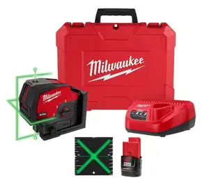 Milwaukee 3622-21 M12™ Green Cross Line & Plumb Points Laser Kit (Open Box)
