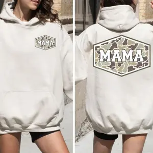 Mama Camo Hoodie – Cozy Fall Winter Mom Pullover, Western Camo Mama Gift , Comfortable Menswear & Womenswear Top-women hoodie- Funny shirt
