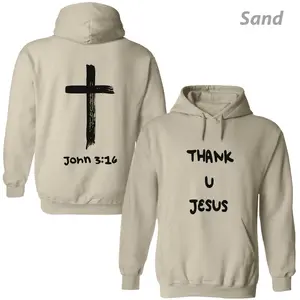 Daydrian Harding Thank U Jesus Graphic Hoodie, Unisex Streetwear Gift for Men & Women, Casual Cotton Apparel Made In The USA