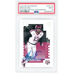 Mike Evans Texas A&M University Autographed 2014 Upper Deck SP Authentic Future Watch #FW-10 #9/25 PSA Authenticated 9 Card - Fanatics Authentic Certified