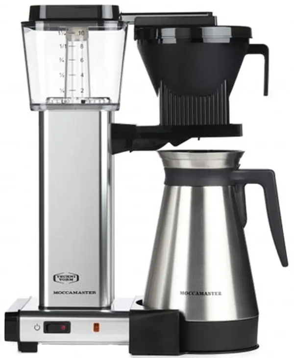 212 MAIN Technivorm Moccamaster 79312 Silver Coffee Maker Machine - Handmade Craft Design, Automatic Drip-Stop Feature, Efficient Vacuum Coffee Brewer, Brews 10 Cups in 6 Minutes, Household Kitchen Appliance