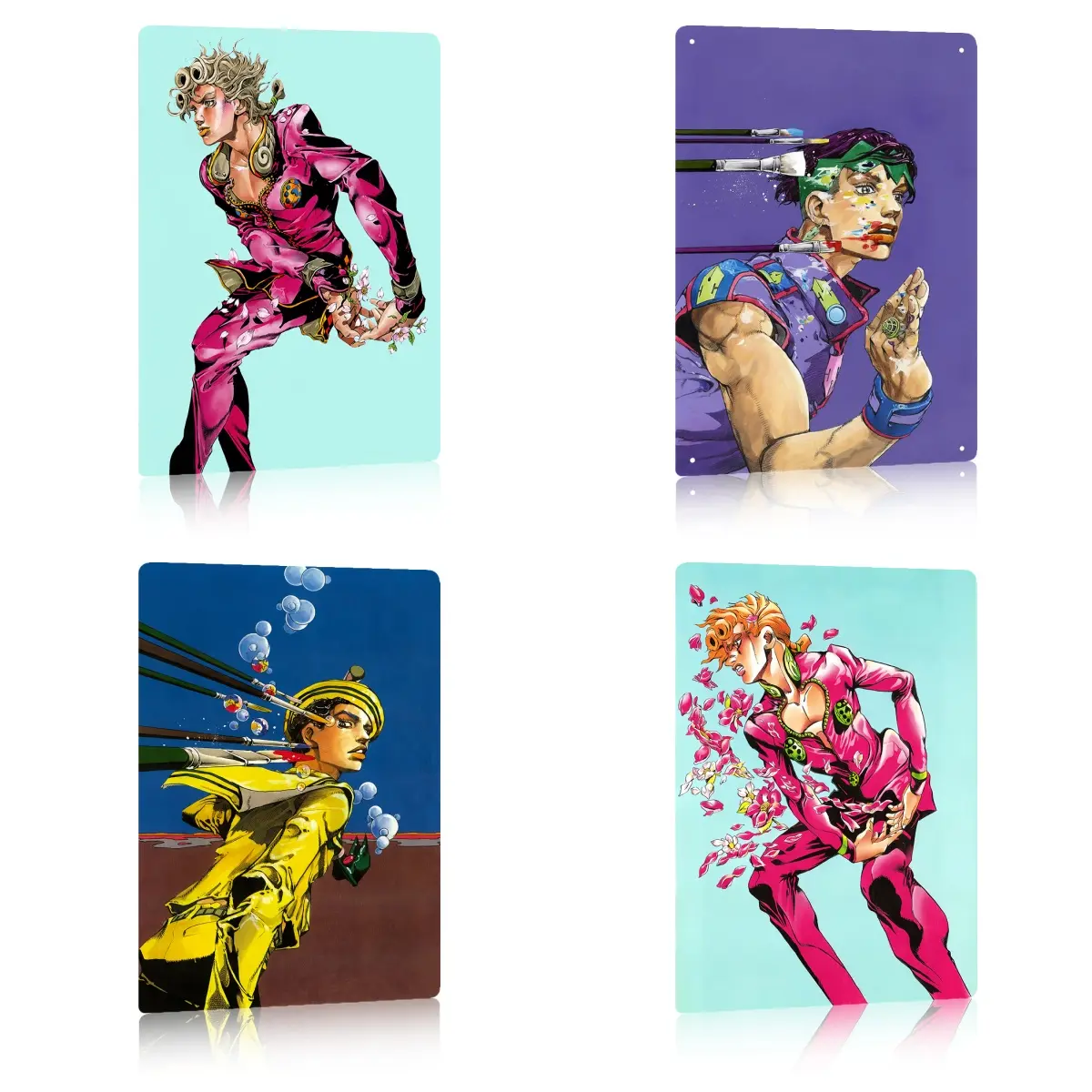 JoJo's Bizarre Adventure Joestar Artistic Metal Print Wall Plaque Sign, 8x12in Aluminum Home Decor, High-Quality Gift for Teen Anime Manga Fans' Birthdays, Room