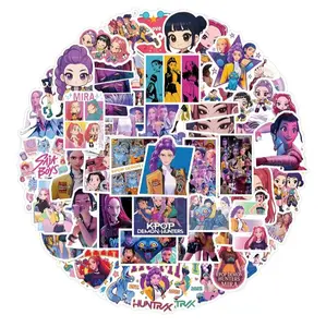 110PCs Pack Demon Cartoon Movie Hunters Stickers for Laptop Water Bottle Aesthetic Vinyl Waterproof Decals for Computer Scrapbooking Removable Durable Decals for Teens Girls KP100