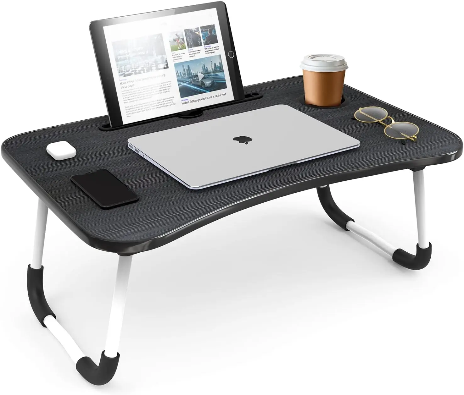 Large Height Adjustable Laptop Bed Tray Table - Portable Home Height Adjustable Desk with Foldable Legs for Working, Relaxing, Sofa Use