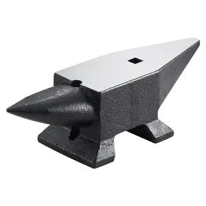 VEVOR Cast Iron Anvil, 22 Lbs/10kg Single Horn Anvil, with Large Countertop and Stable Base, High Hardness Rugged Round Horn Anvil Blacksmith, for Shaping, Bending