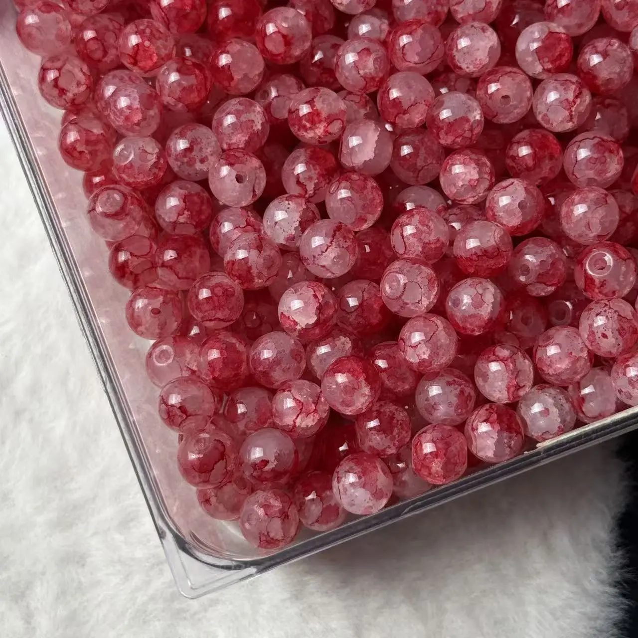 【B015】10MM Red glass bead 50ML