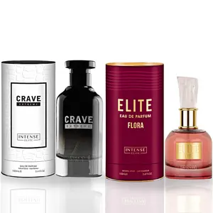 Elite Flora For Women EDP 100ML (3.4 OZ) By Intense Elite & Crave Extreme For Men EDP 100ML (3.4 OZ) By Intense Elite. (VALUE PACK)