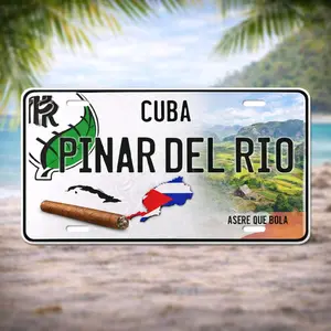 Matricula de auto, Placa de auto Provincias de Cuba, Matriculas con diseño de Provincias Cubanas. tamaño real de matrícula 12x6