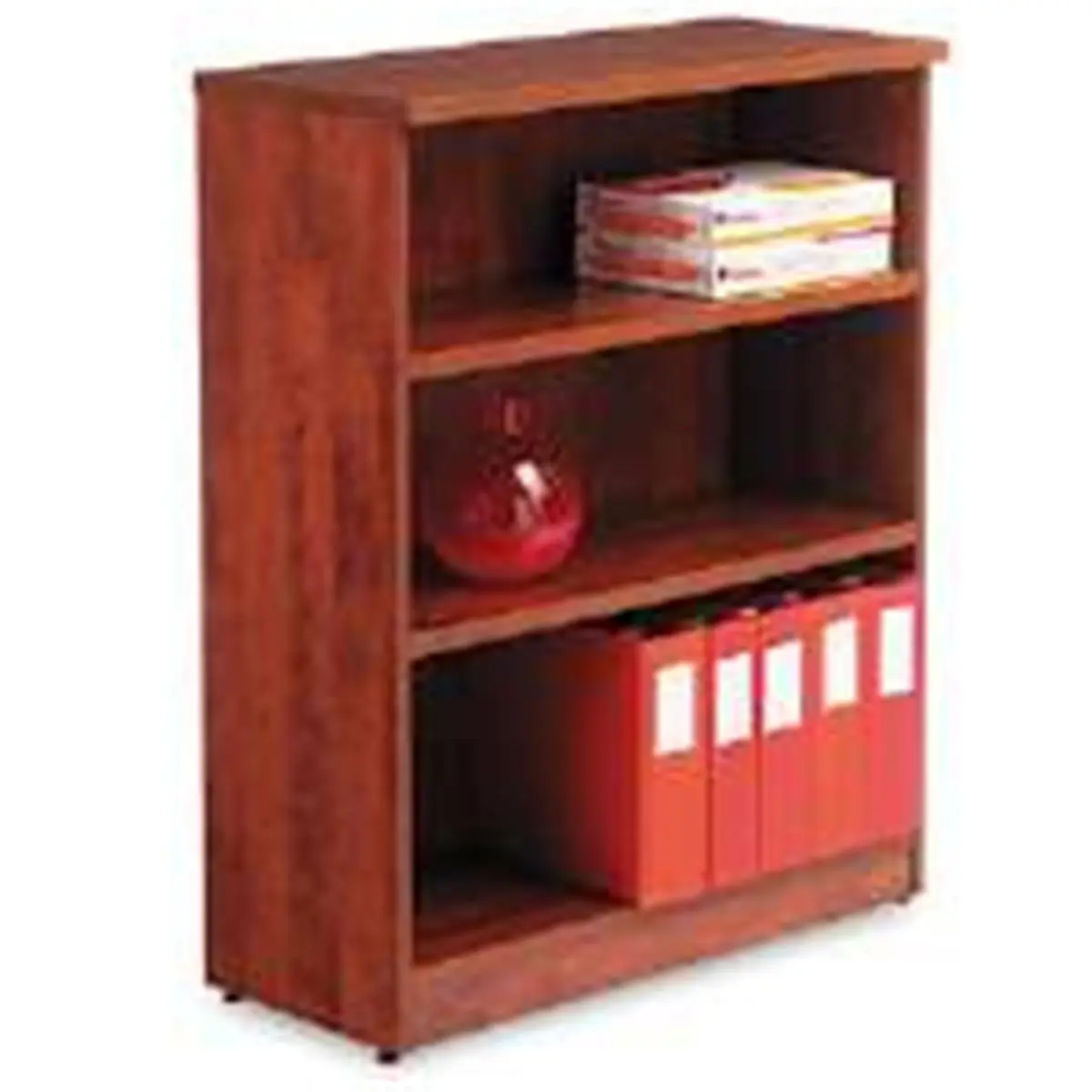 Alera ALEVA634432MC Valencia Series Bookcase- 3 Shelves- Medium Cherry, Contemporary, 31-3/4 W X 12-1/2 D X 39-3/8 H In