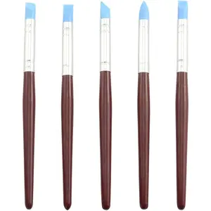 Clay Sculpting Tool 5 count 5 Size Rubber Tip Silicon Brushes Pottery Clay Pen Shaping Carving Tools