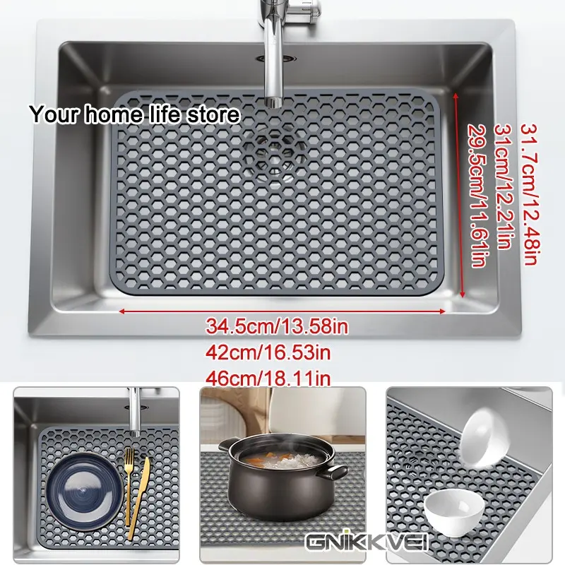 Silicone Sink Mat,Sink Protectors for Bottom of Kitchen Sink,Kitchen Sink Accessory,Home,Water Splash Guard,Heat Resistant Water Splash Proof dishes drying Mats