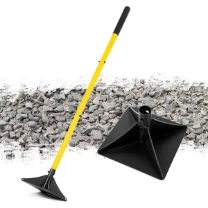 8"x8" Steel Tamper with 48" Handle, Heavy Duty Hand Compactor Tool  Leveling Soil, Gravel, Sand, Asphalt, Ground, Paver, Driveway, Garden, Yard and Blacktop Repair