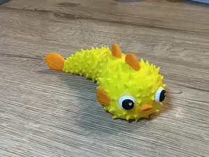 3D Printed Articulated Puffer Fish | Flexi Pufferfish Fidget Toy | Cute Ocean Desk Pet | Aquatic Collectible Toy