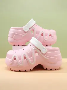 New Outdoor Sports Women's High Heel Sandals, Couple Beach Slippers, Thick Non-Slip Breathable Soft Sole, Fashion Trendy Slip-On Footwear