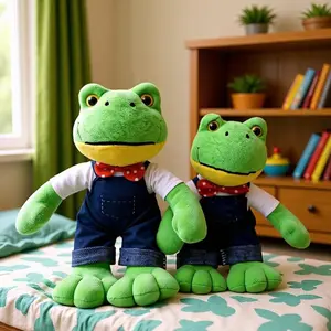 Frog Couple Plush Toys Matching Set, Long-Leg Soft Stuffed Frog Doll, Cute Trendy Plush Toy, Ideal Birthday Gift for Kids and Indoor Home Decoration