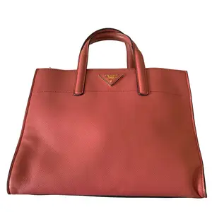 Pre-owned PRADA Bag Tote Bags pink saffiano leather handbag authentic with COA