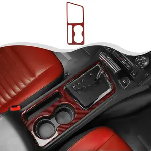 For 2009-2014 Dodge Challenger Gear Shift Panel Cup Holder Cover Trim ABS Car interior Accessories Stickers