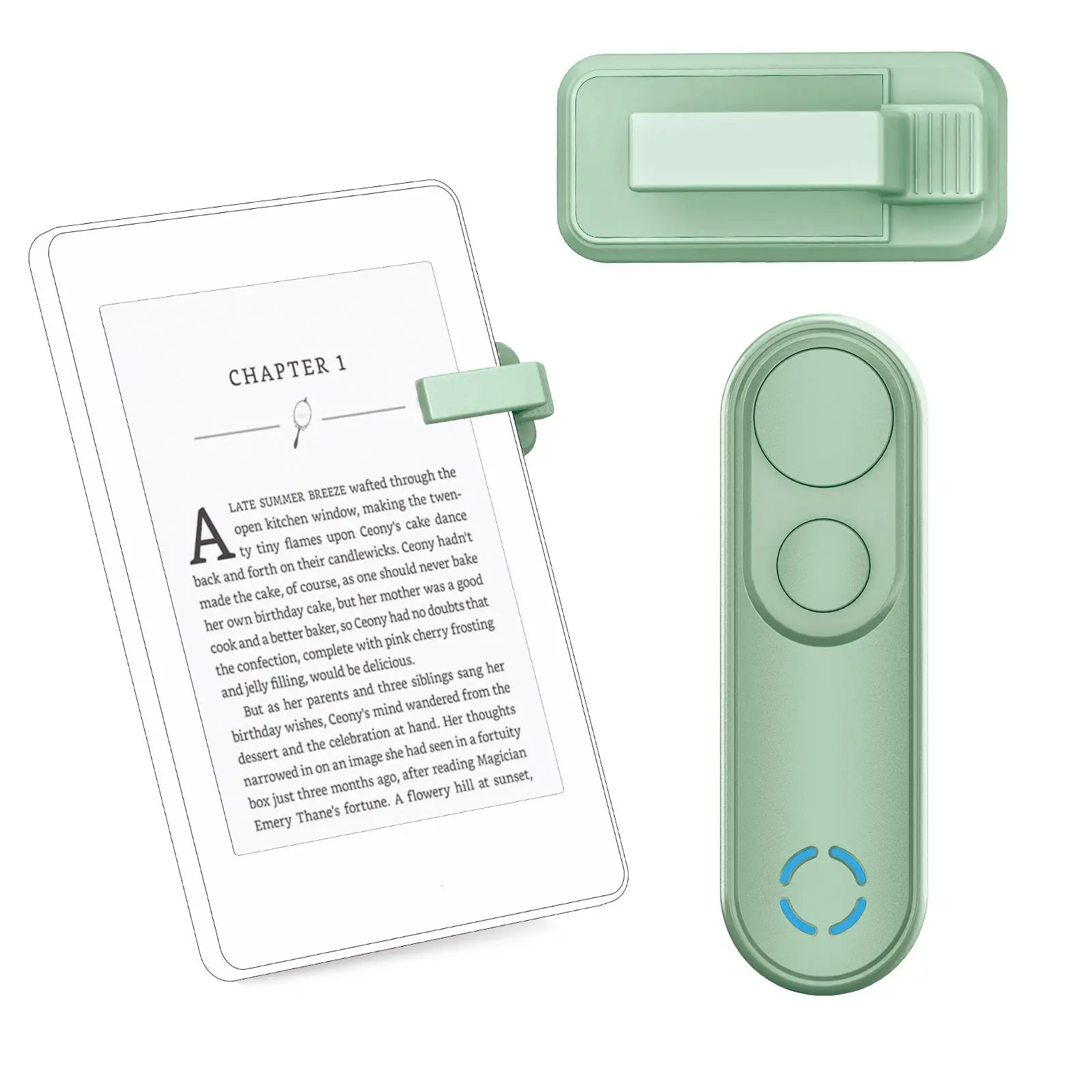 Wireless Remote Control Page Turner, 1 Count Rechargeable Remote Control Page Turner, Accessories for iPhone, Android Tablets Reading Novels, Digital